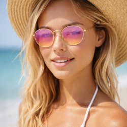 Okulary przeciwsłoneczne damskie polaryzacyjne pilotki różowe UV400 markowe