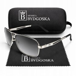 Okulary przeciwsłoneczne męskie polaryzacyjne pilotki UV400 oryginalne