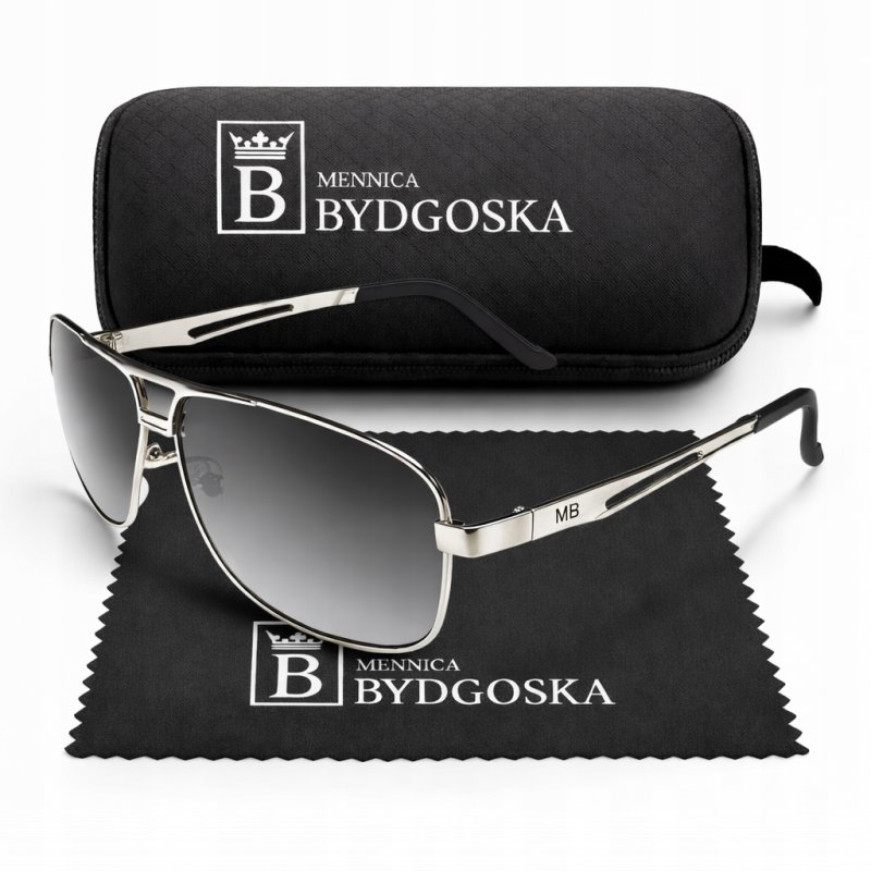 Okulary przeciwsłoneczne męskie polaryzacyjne pilotki UV400 oryginalne