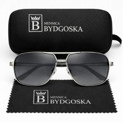 Okulary przeciwsłoneczne męskie polaryzacyjne pilotki UV400 oryginalne