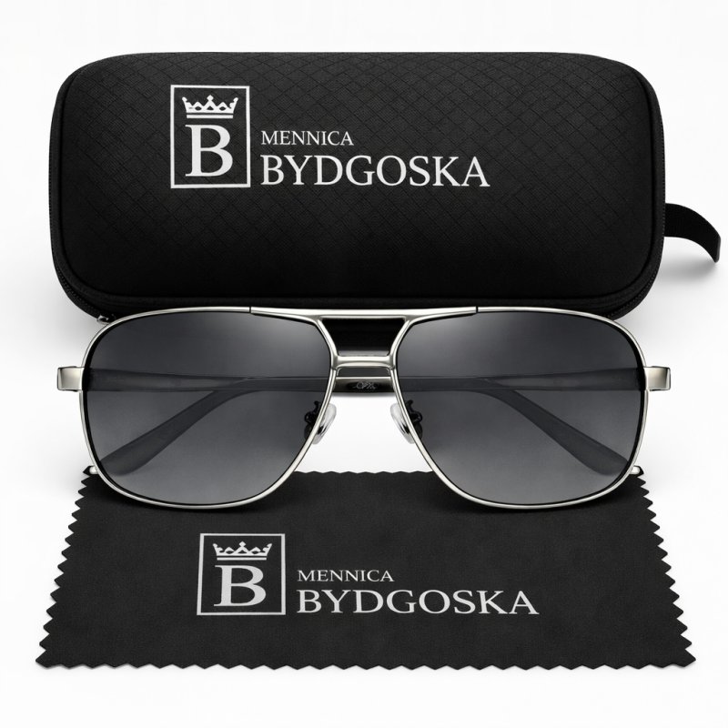 Okulary przeciwsłoneczne męskie polaryzacyjne pilotki UV400 oryginalne