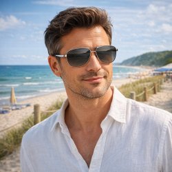 Okulary przeciwsłoneczne męskie polaryzacyjne pilotki UV400 oryginalne