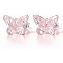 Srebrne kolczyki kryształowe motylki srebro 925 dla dziewczynki sztyfty