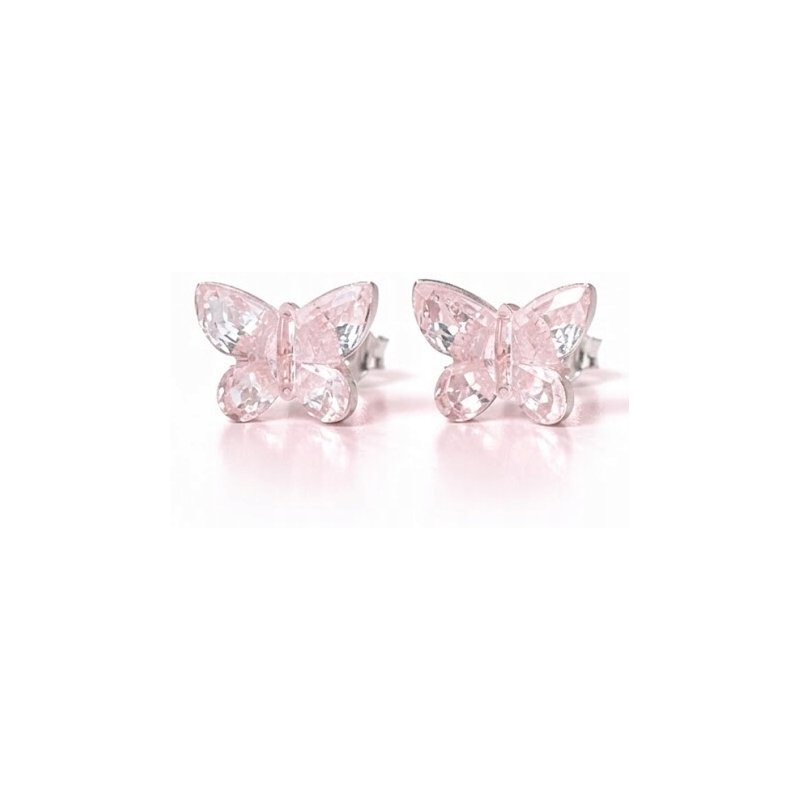 Srebrne kolczyki kryształowe motylki srebro 925 dla dziewczynki sztyfty