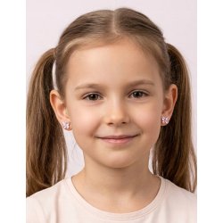 Srebrne kolczyki kryształowe motylki srebro 925 dla dziewczynki sztyfty