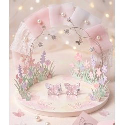 Srebrne kolczyki kryształowe motylki srebro 925 dla dziewczynki sztyfty