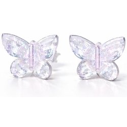Srebrne kolczyki kryształowe motylki srebro 925 dla dziewczynki sztyfty