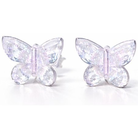Srebrne kolczyki kryształowe motylki srebro 925 dla dziewczynki sztyfty