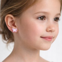 Srebrne kolczyki kryształowe motylki srebro 925 dla dziewczynki sztyfty