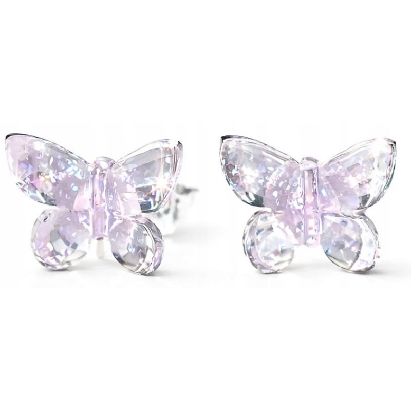 Srebrne kolczyki kryształowe motylki srebro 925 dla dziewczynki sztyfty