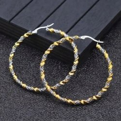 Duże pozłacane kolczyki koła stal szlachetna chirurgiczna 316L nierdzewna