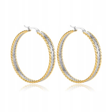 Kolczyki antyalergiczne duże koła pozłacane stal chirurgiczna 316L