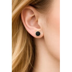 Kolczyki czarne kropki pozłacane sztyfty stal szlachetna chirurgiczna 316L