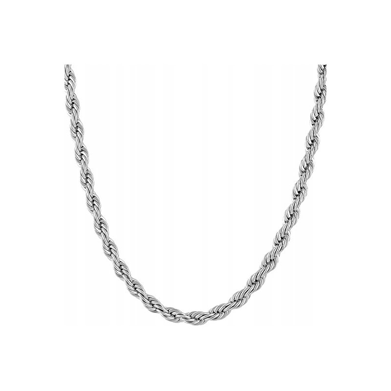 Srebrny naszyjnik łańcuszek damski rope 50 cm stal szlachetna chirurgiczna 316L