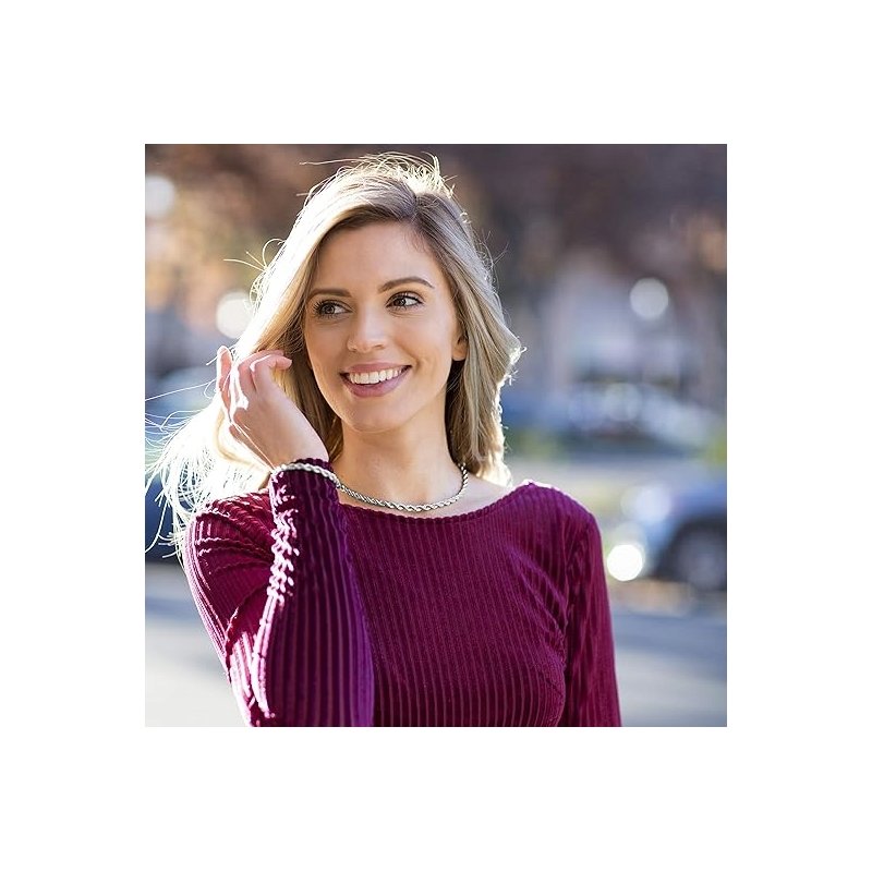 Srebrny naszyjnik łańcuszek damski rope 50 cm stal szlachetna chirurgiczna 316L