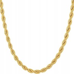 Naszyjnik łańcuszek damski rope pozłacany 50 cm stal szlachetna chirurgiczna 316L