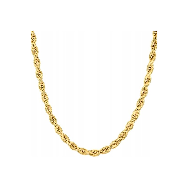 Naszyjnik łańcuszek damski rope pozłacany 50 cm stal szlachetna chirurgiczna 316L