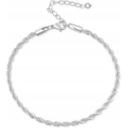 Srebrna bransoletka damska rope stal szlachetna chirurgiczna 316L 22 cm