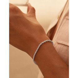 Srebrna bransoletka damska rope stal szlachetna chirurgiczna 316L 22 cm