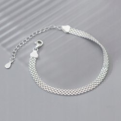 Srebrna bransoletka damska bismark stal szlachetna chirurgiczna 316L 22 cm