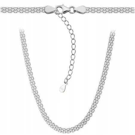 Srebrny naszyjnik łańcuszek damski bismark 50 cm stal szlachetna 316L