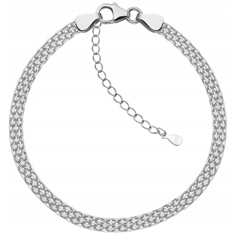 Srebrna bransoletka damska bismark stal szlachetna chirurgiczna 316L 17 cm