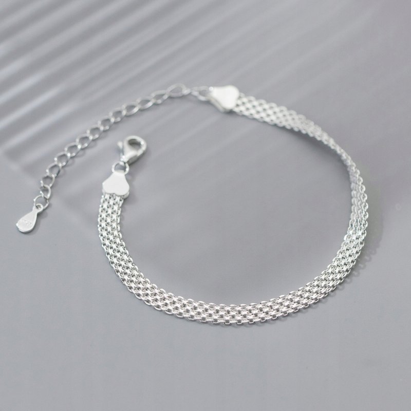 Srebrna bransoletka damska bismark stal szlachetna chirurgiczna 316L 17 cm