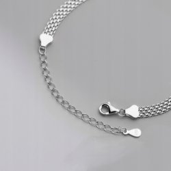 Srebrna bransoletka damska bismark stal szlachetna chirurgiczna 316L 17 cm