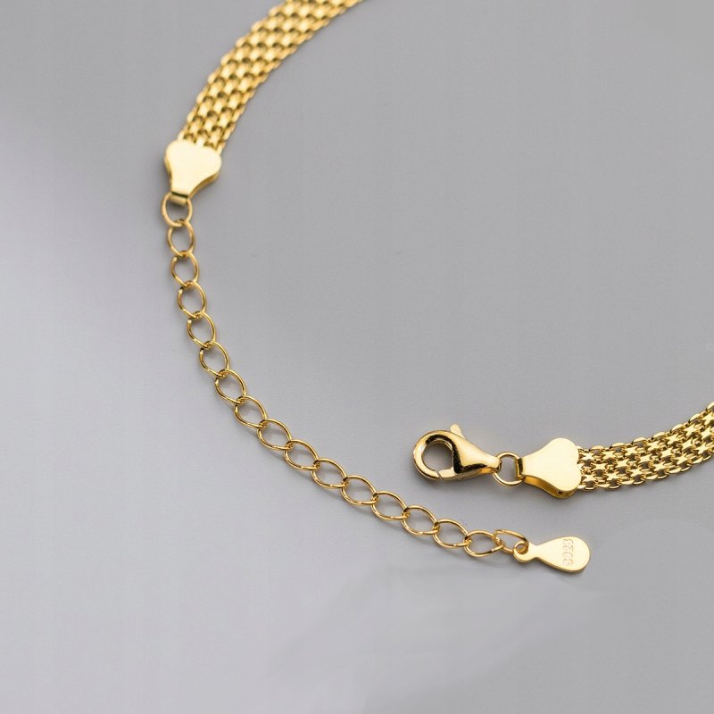 Bransoletka damska bismark pozłacana stal chirurgiczna 316L 17 cm