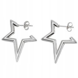 Srebrne kolczyki gwiazdki stal chirurgiczna szlachetna antyalergiczna 316L