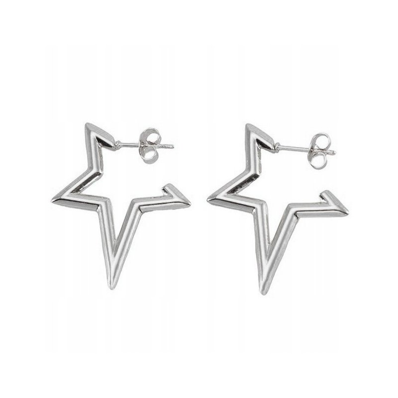 Srebrne kolczyki gwiazdki stal chirurgiczna szlachetna antyalergiczna 316L