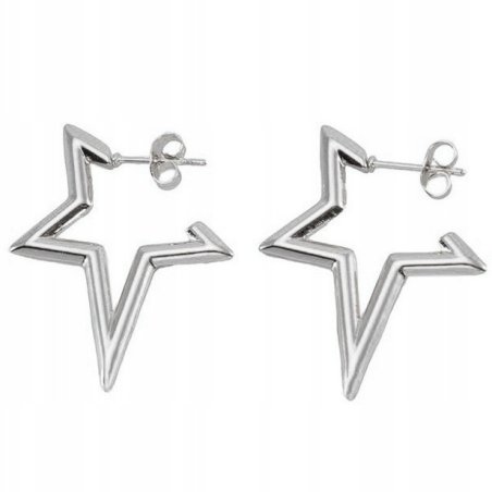 Srebrne kolczyki gwiazdki stal chirurgiczna szlachetna antyalergiczna 316L
