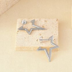 Srebrne kolczyki gwiazdki stal chirurgiczna szlachetna antyalergiczna 316L