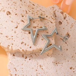Srebrne kolczyki gwiazdki stal chirurgiczna szlachetna antyalergiczna 316L