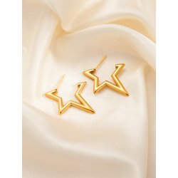 Kolczyki gwiazdki pozłacane stal chirurgiczna szlachetna 316L