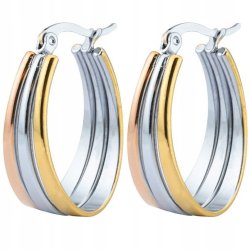 Srebrne kolczyki elipsa stal chirurgiczna szlachetna antyalergiczna 316L