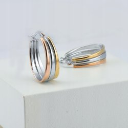 Srebrne kolczyki elipsa stal chirurgiczna szlachetna antyalergiczna 316L