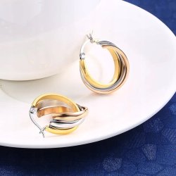 Kolczyki srebrne koła kółka pozłacane stal chirurgiczna szlachetna 316L