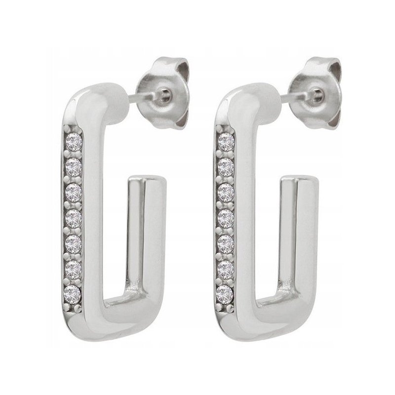 Duże srebrne kolczyki stal chirurgiczna szlachetna antyalergiczna 316L