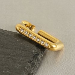 Duże pozłacane kolczyki prostokąty stal chirurgiczna szlachetna 316L