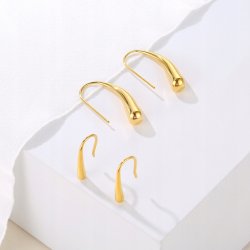 Kolczyki pozłacane kropla łezka stal chirurgiczna szlachetna antyalergiczne