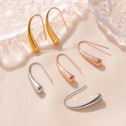 Kolczyki pozłacane kropla łezka stal chirurgiczna szlachetna antyalergiczne