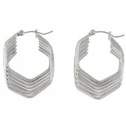 Duże srebrne kolczyki stal chirurgiczna szlachetna antyalergiczna 316L