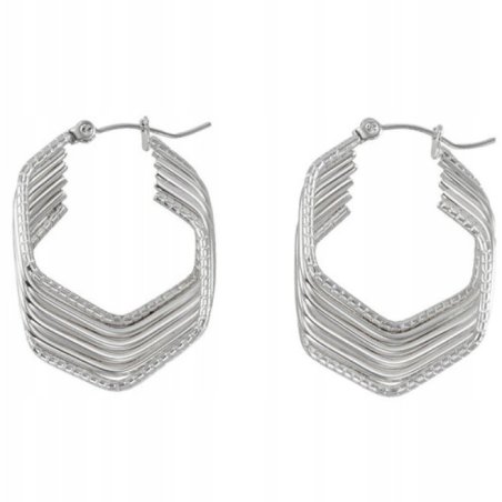 Duże srebrne kolczyki stal chirurgiczna szlachetna antyalergiczna 316L