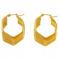 Duże kolczyki pozłacane stal chirurgiczna szlachetna antyalergiczna 316L