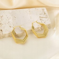 Duże kolczyki pozłacane stal chirurgiczna szlachetna antyalergiczna 316L