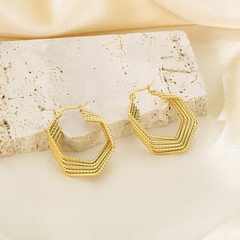 Duże kolczyki pozłacane stal chirurgiczna szlachetna antyalergiczna 316L