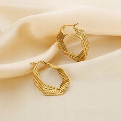 Duże kolczyki pozłacane stal chirurgiczna szlachetna antyalergiczna 316L