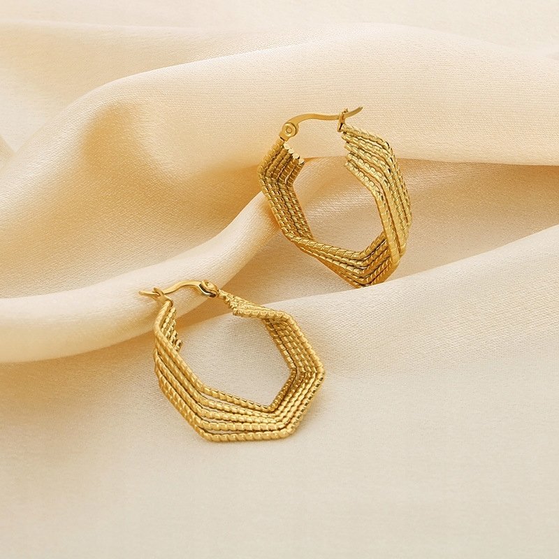 Duże kolczyki pozłacane stal chirurgiczna szlachetna antyalergiczna 316L