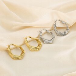 Duże kolczyki pozłacane stal chirurgiczna szlachetna antyalergiczna 316L